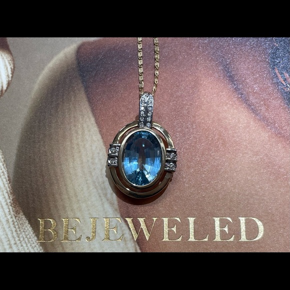 anaheim Hills Jewelry & Coin Jewelry - 14KT Blue Topaz & Diamond Pendant